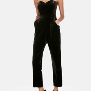 Express Elegant Black Velvet Jumpsuit